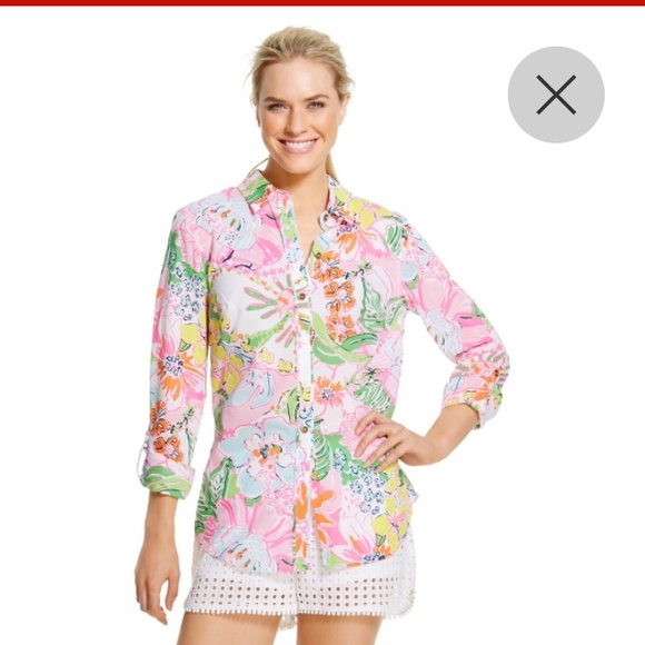 Lilly Pulitzer Nosey Posey Button Down NWT
