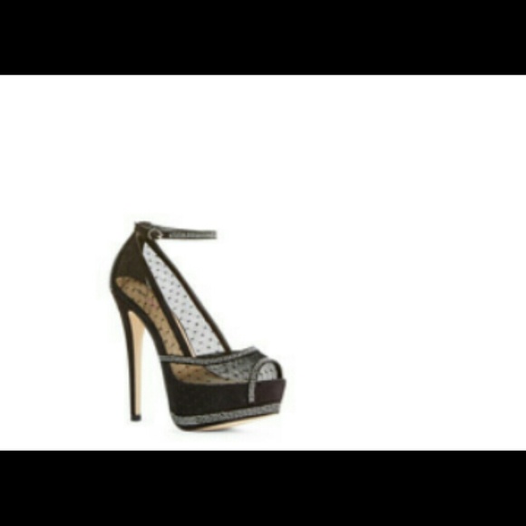 beautiful lace silver studded heels! - Picture 1 of 4