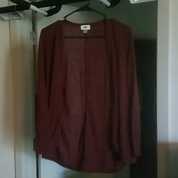 Maroon open front cardigan