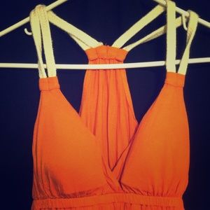 ORANGE MAXI DRESS WITH ROPE DETAIL