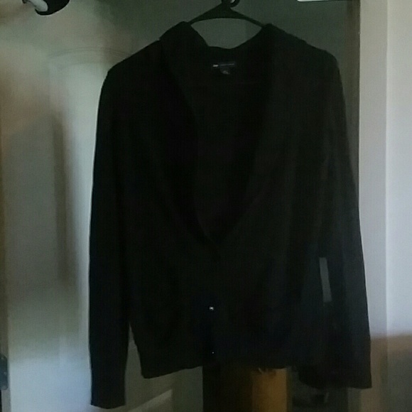 Black collared cardigan