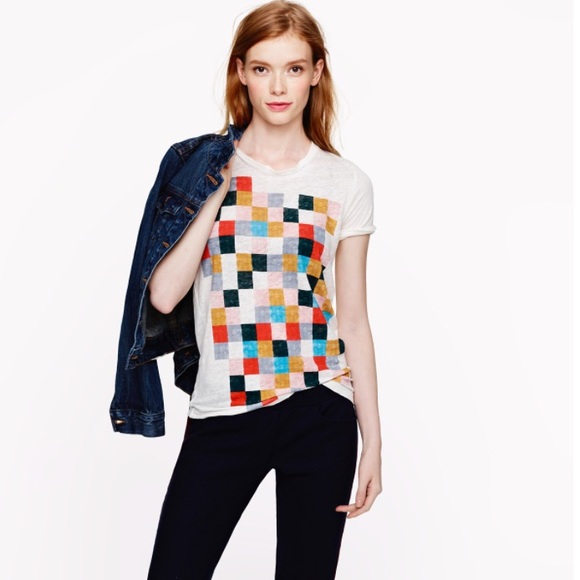 ❌Sold J. Crew Grid Block Tee