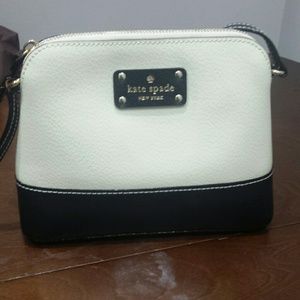 Back and off white kate spade cross body bag
