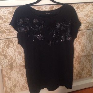 Black Express Sequin Top