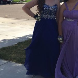 Medium Blue Prom dress.