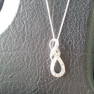 Sterling silver diamond necklace