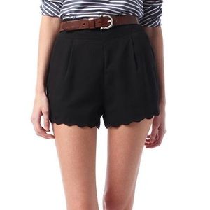 LUCCA COUTURE UO BLACK HIGH WAISTED SCALLOP SHORTS