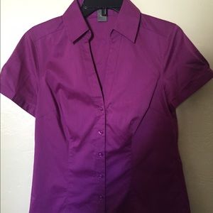 Fuschia Ann Taylor loft button down