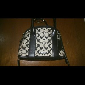 Coach signature print black and grey purse