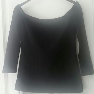 Black off-shoulder top