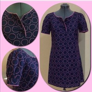 Size 0 Lilly Pulitzer navy with pink circles dress