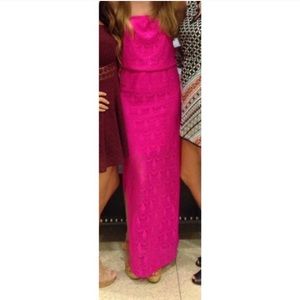 worn once lilly Pulitzer hot pink maxi dress