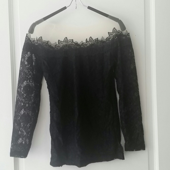 Black lace  off-shoulder top ..never worn