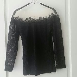 Black lace  off-shoulder top ..never worn