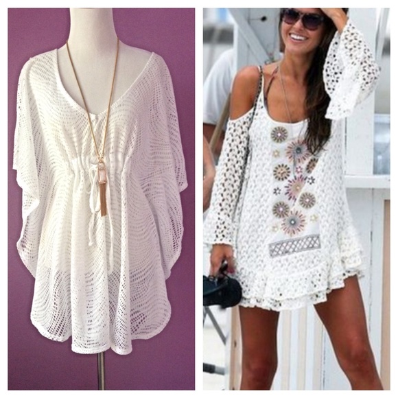 catalina Dresses & Skirts - Catalina bat wing white bathing suit cover up