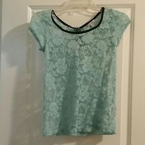 Teal lace shirt