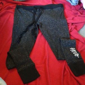 Aero stretchy black glitter pants