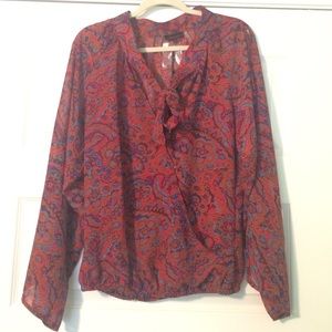 Paisley, chiffon top with tie