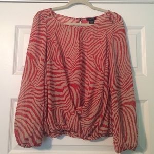 Red/Cream zebra top