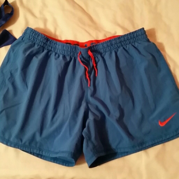Blue and orange shorts