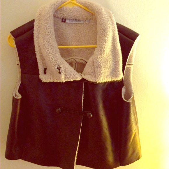 J-lo fur vest with button detail