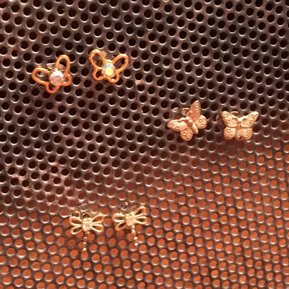 BRAND NEW 🦋 3 Pairs Butterfly Dragonfly Earrings