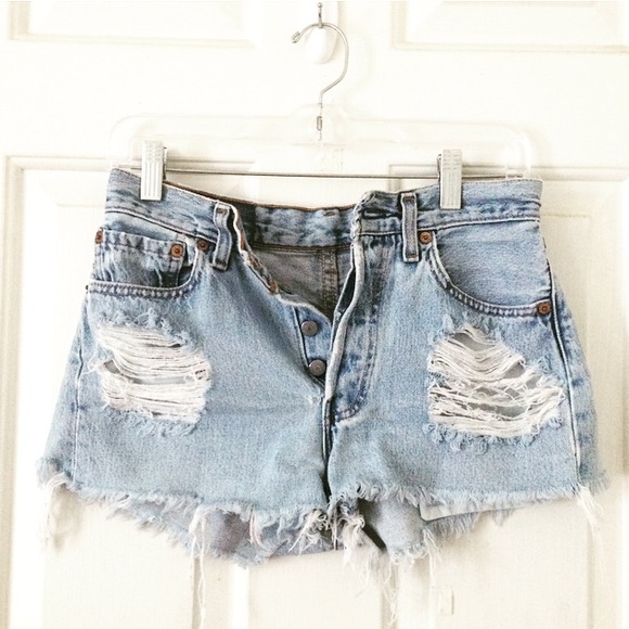 Distressed High-Waisted Levi's
