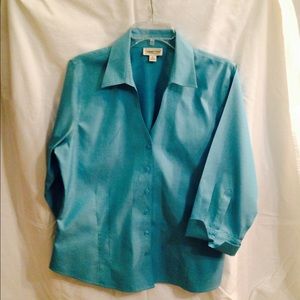 Cold water Creek 3/4 sleeve No Iron Blouse