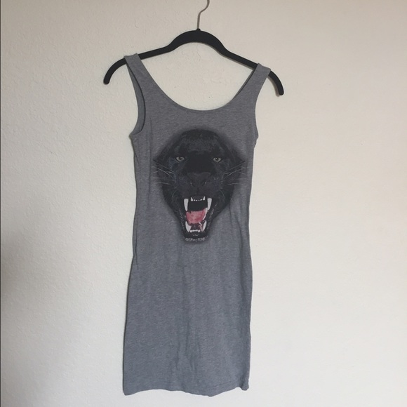 grey panther bodycon dress