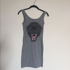 grey panther bodycon dress