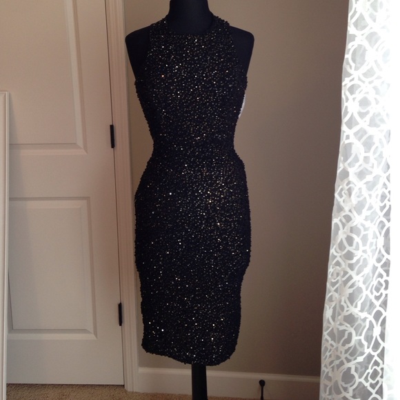 Foreign Exchange black & gold cocktail dress. NWT