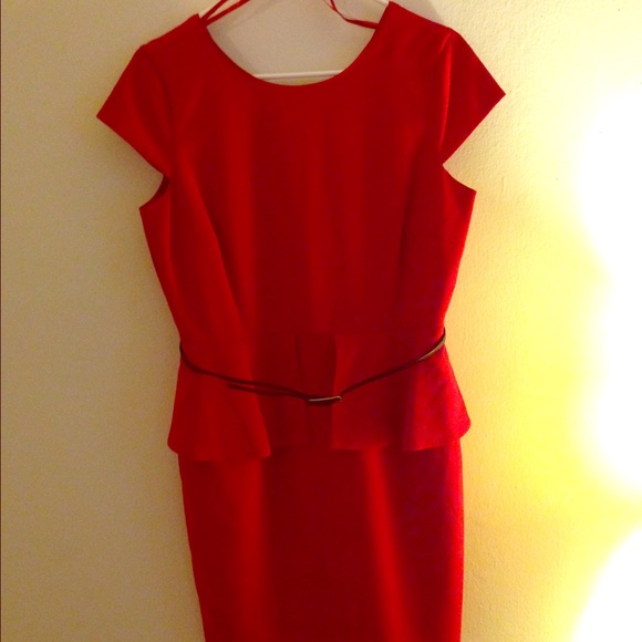 Red peplum dress