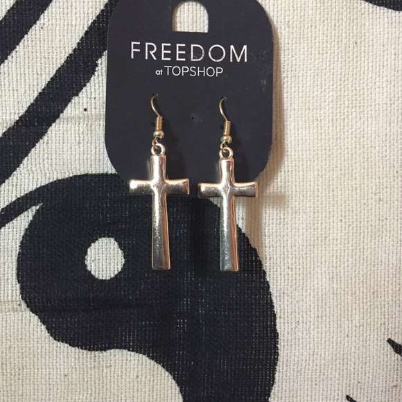 ✨NWT✨ topshop gold cross dangle earrings