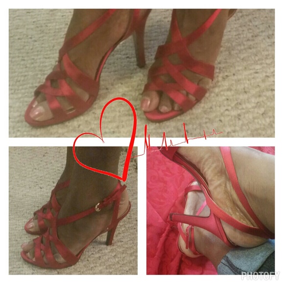 Sexy in Red! Nine West Satin Sandals