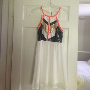 NEW Xenia Sparkle, Caged back dress