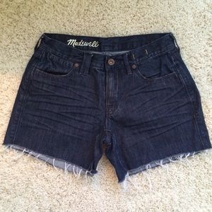 Madewell dark wash jean shorts!
