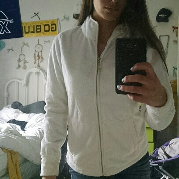 White fuzzy jacket