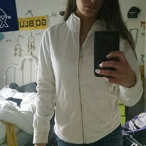 White fuzzy jacket