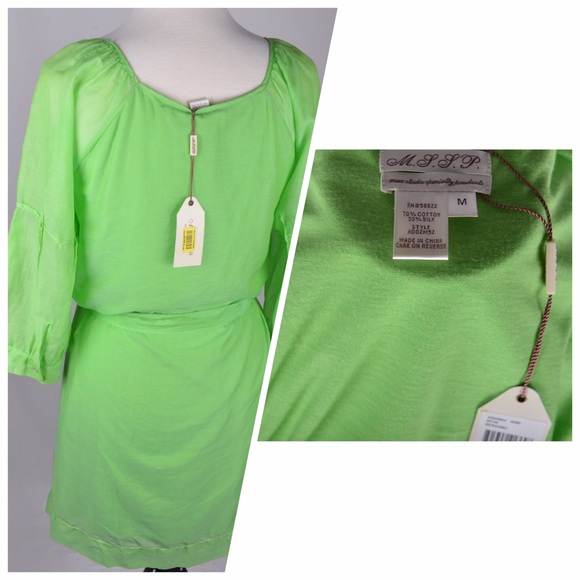 New🎉 Max Studio MSSP Green Dress M New - Picture 3 of 3
