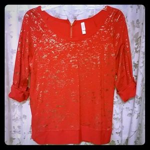 Sweater top with crop sleeves