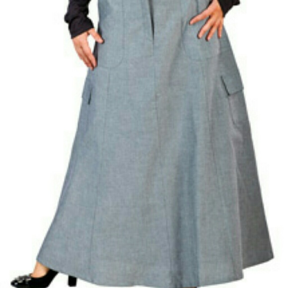 Chambray Full Length Skirt - Picture 4 of 4