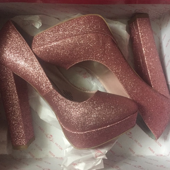 Pink glitter Paris Hilton Heels