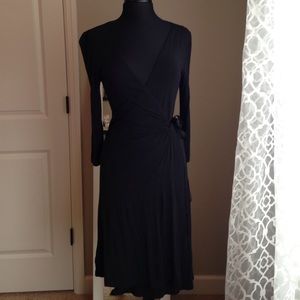 Black v neck wrap dress