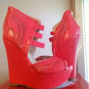Red Wedge Shoe