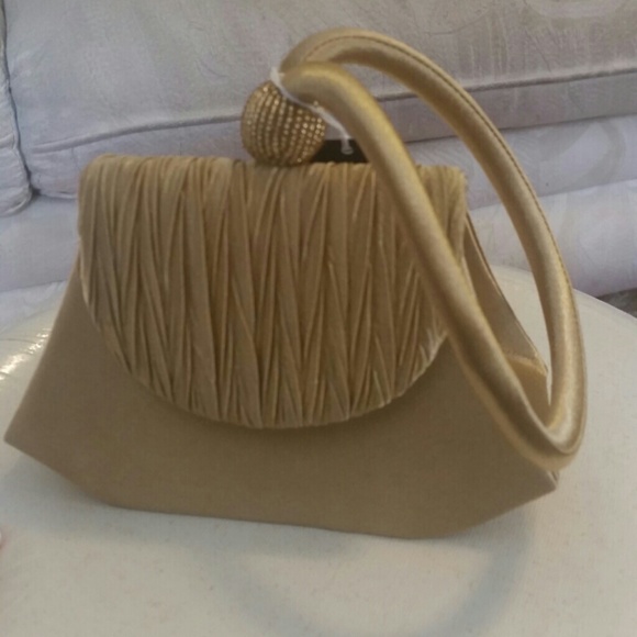 Gold Small Satin Handbag