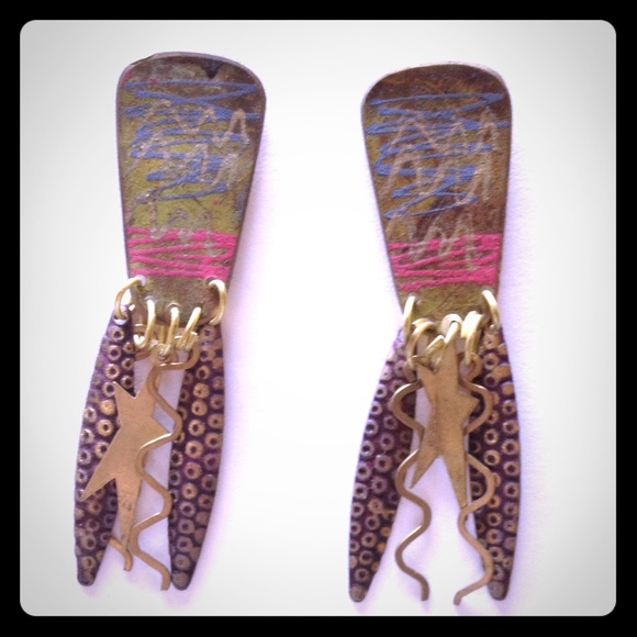 Hand crafted copper earrings. New.