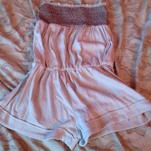 Strapless Beige Romper