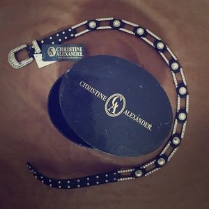 Christine Alexander Leather Crystal Belt