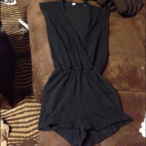 Black Low Cut  Romper