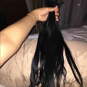 Jet black hair extensions
